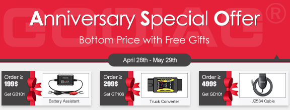 GODIAG Anniversary Special Offer Bottom Price with Free Gifts