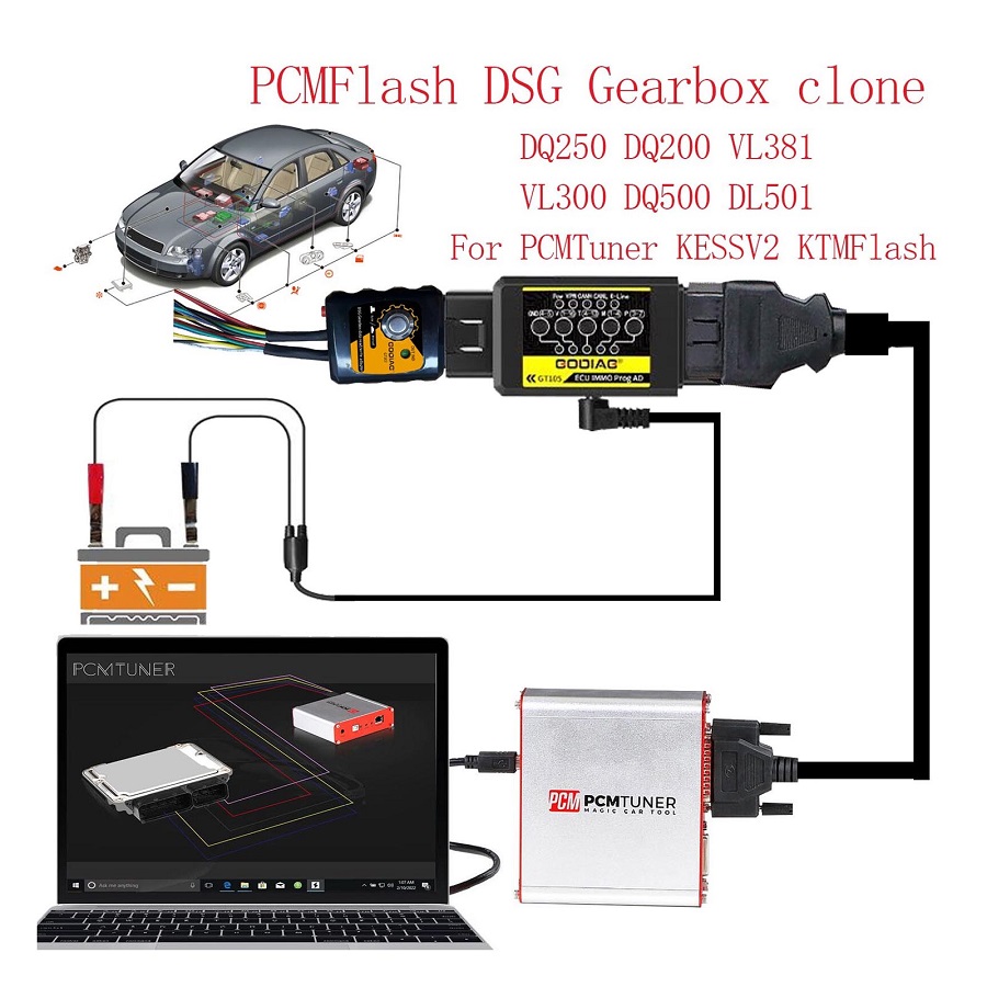 Godiag GT107 PCMFlash GSG Gearbox clone for DQ250,DQ200,VL381,VL300,DQ500,DL501