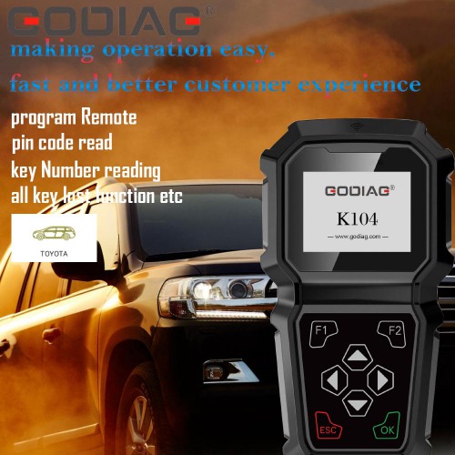 [Clearance Sale] GODIAG K104 for Toyota Hand-Held Professional OBDII Key Programmer