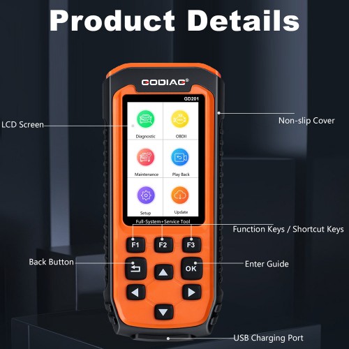 [618 Mega Sale] [US/UK/EU Ship] GODIAG GD201 Professional OBDII All-Makes Full System Diagnostic Tool with 29 Service Reset Functions