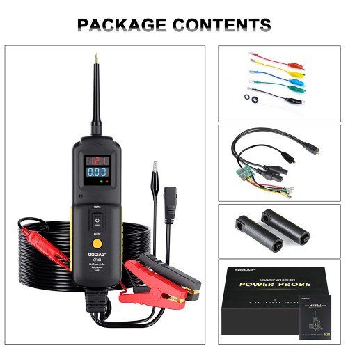 [US/UK/CZ Ship]GODIAG GT101 PIRT 4 in 1 Power Probe,6V/12V/24V DC Circuit Tester,Fuel Injector Cleaning and Testing, Relay Tester, Current Detection