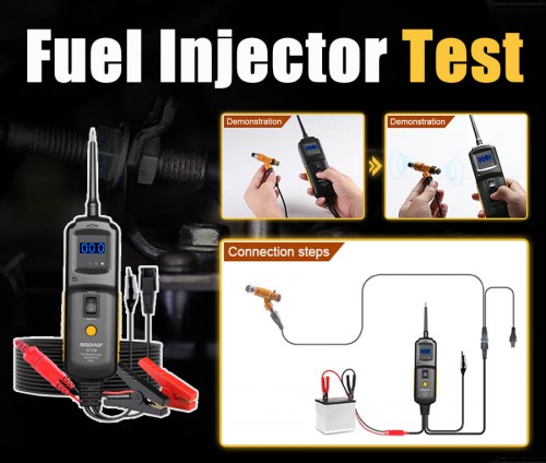 [US Ship] GODIAG GT102 PIRT Power Probe DC 6-40V Vehicles Electrical System Diagnosis/ Fuel Injector Cleaning and Testing/Relay Testing