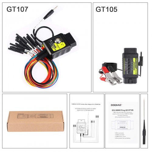 [US/UK/EU Ship] GODIAG GT107 DSG Gearbox Data Read/Write Adapter with GT105 + OBD2 Jumper Cable + PCMtuner ECU Programmer 67 Modules in 1