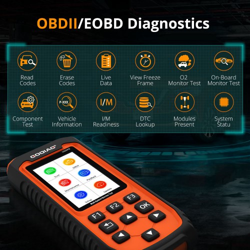 [US/EU Ship] GODIAG GD202 Engine ABS SRS Transmission Four System Scan Tool with 11 Special Functions