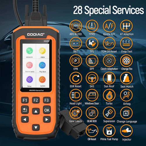 [US/UK/EU Ship] GODIAG GD203  ABS/SRS OBD2 Scan Tool with 28 Service Reset Functions Free Update Online for Lifetime