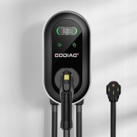 GODIAG Wall-Mount Level 2 EV Charger, 40Amp, 9.6kW, 240V with NEMA 14-50 Plug, Indoor/Outdoor Fast Wall EV Charging Station with 25ft Cable and 3.3ft