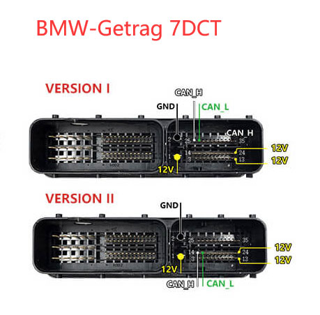 Godiag GT107 BMW 7-dual-clutch (GETAG 7DCT) gearbox Pinout