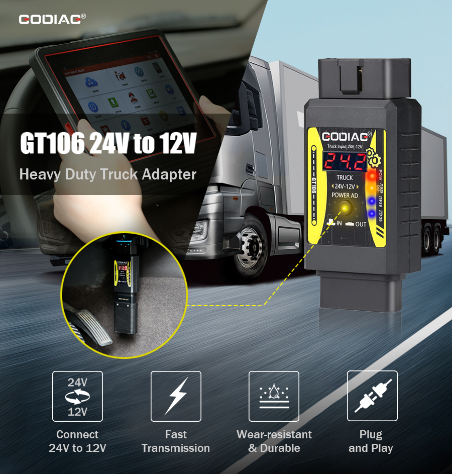 Godiag GT106 24V to 12V Heavy Duty Truck Adapter 2