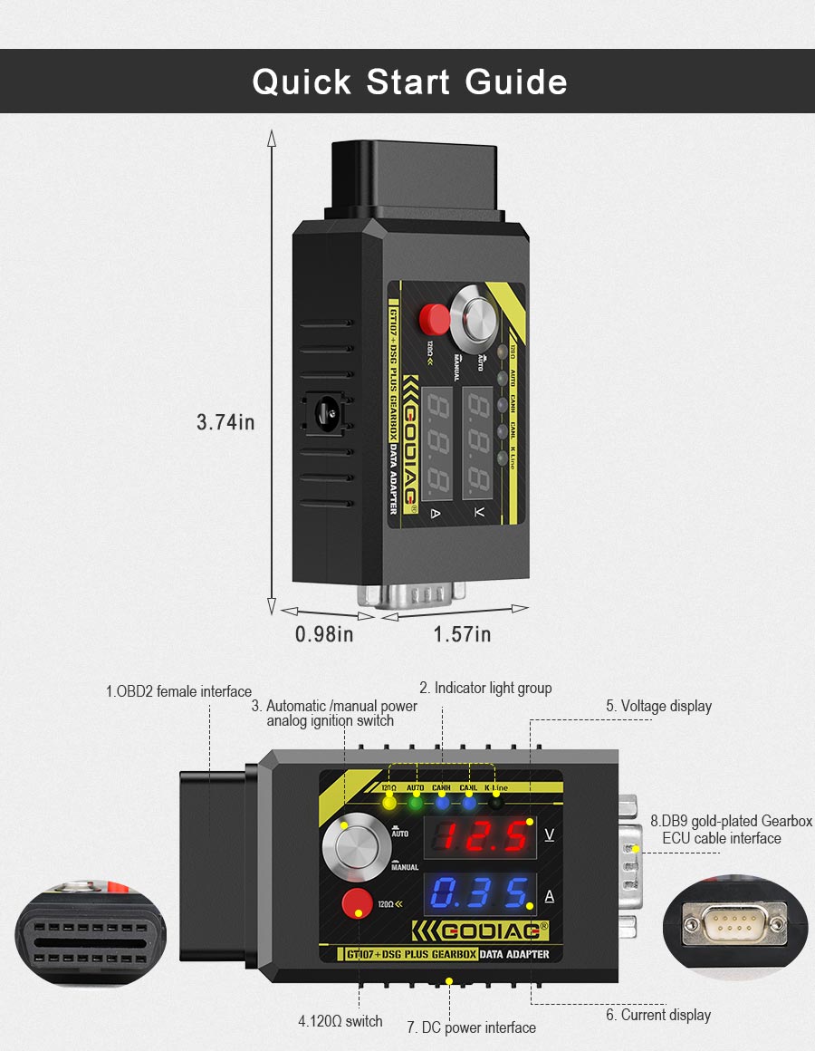 godiag-gt107+-dsg-plus-gearbox-data-adapter-quick-start-guide