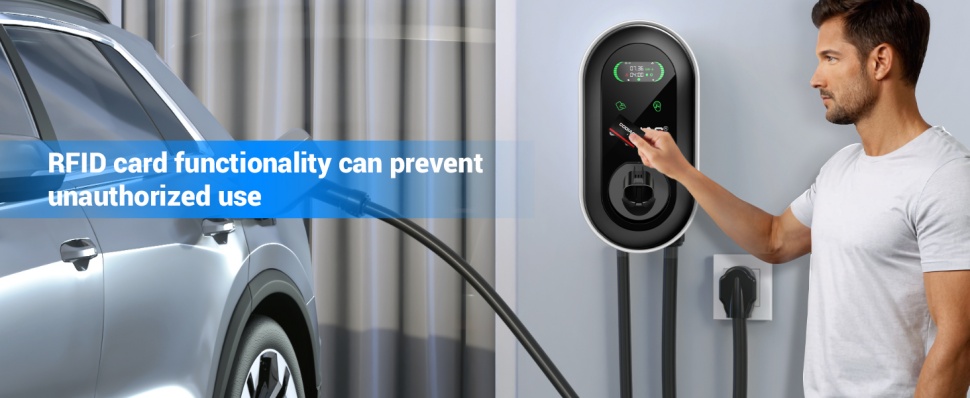 GODIAG Wall-Mount Level 2 EV Charger with RFID Card